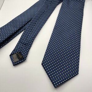 Alexander Julian Colours Mens Necktie Blue Geometric Pattern Silk Blend